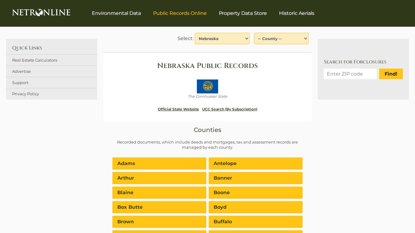 Nebraska Public Records Online Directory - NETROnline.com